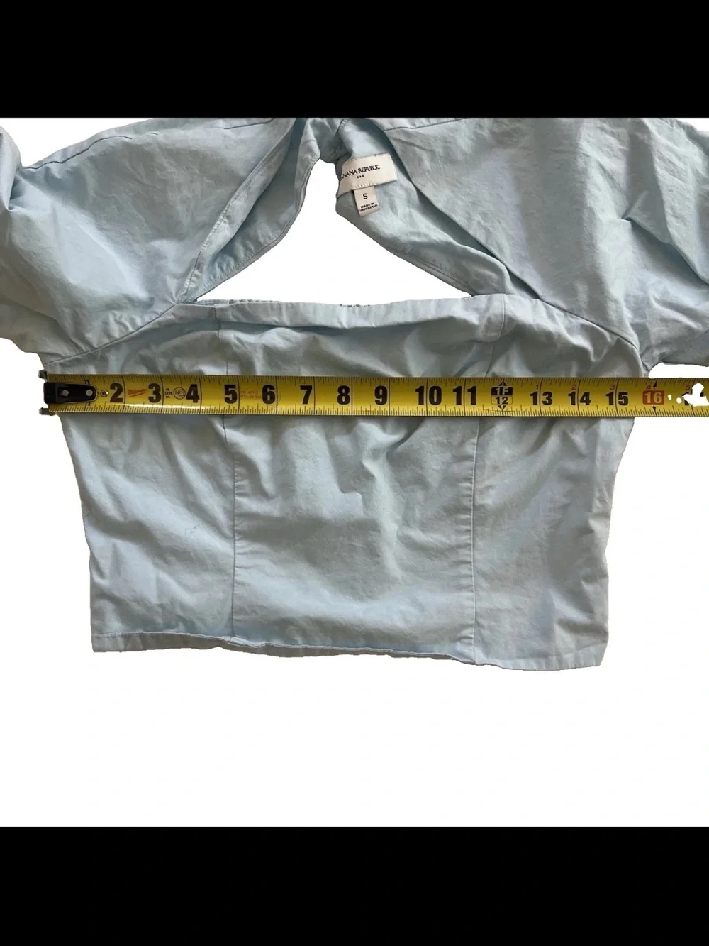 Banana Republic Cropped Poplin Long Sleeve Cropped Blouse Womens S Back Cutout